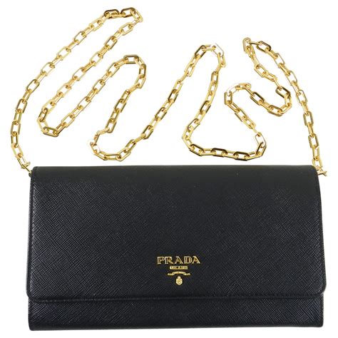 prada wallet on chain black.